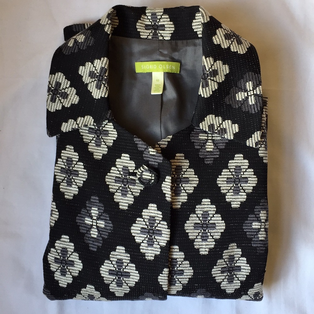 Sigrid Olsen Floral Textured Button Up Jacket - image 7